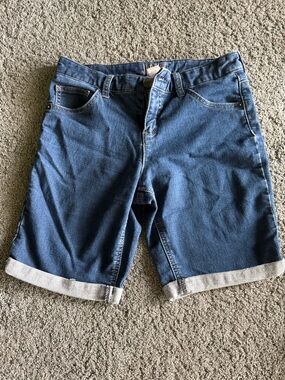 Justice Men's Dark Blue Denim Roll-Cuff Shorts